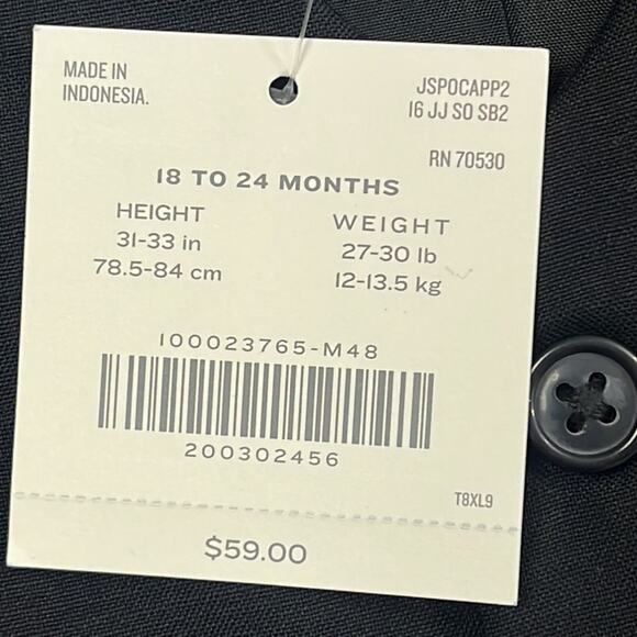 NWT Janie & Jack Special Occasion 18-24 mos 100% Wool Black Vest - Picture 4 of 12